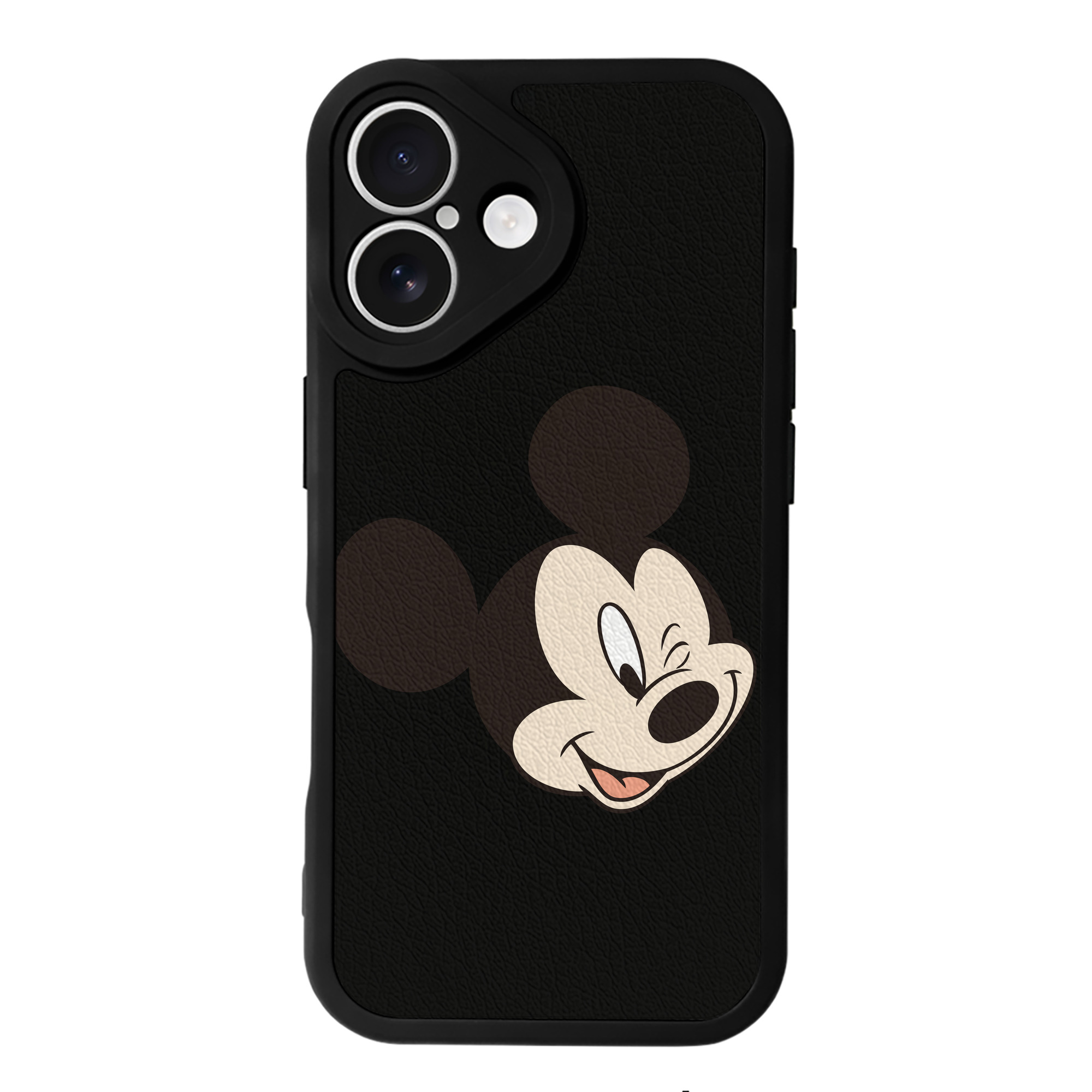 （画像用） ミッキーマウス Mickey Mouse 【iPhone 16シリーズ対応】シリコンスマホケース（レザー調） 材質：シリコン